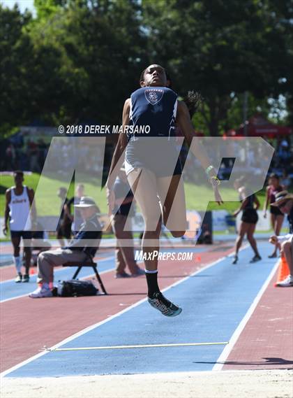 Thumbnail 3 in CIF State Track and Field Championships (Girls Long Jump Qualifying) photogallery.