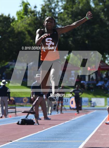 Thumbnail 1 in CIF State Track and Field Championships (Girls Long Jump Qualifying) photogallery.