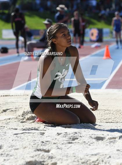 Thumbnail 3 in CIF State Track and Field Championships (Girls Long Jump Qualifying) photogallery.