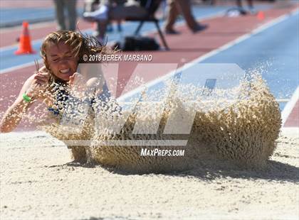 Thumbnail 2 in CIF State Track and Field Championships (Girls Long Jump Qualifying) photogallery.