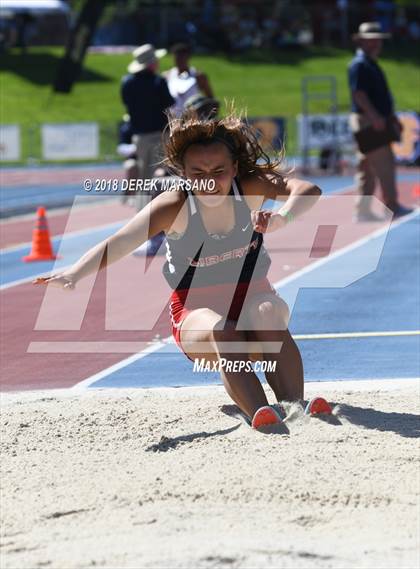 Thumbnail 1 in CIF State Track and Field Championships (Girls Long Jump Qualifying) photogallery.