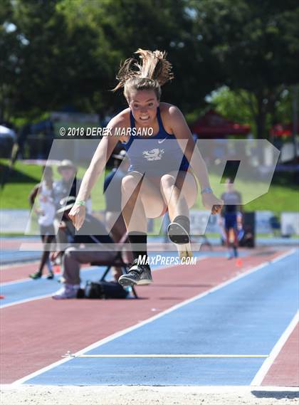 Thumbnail 3 in CIF State Track and Field Championships (Girls Long Jump Qualifying) photogallery.