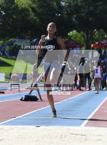 Thumbnail 3 in CIF State Track and Field Championships (Girls Long Jump Qualifying) photogallery.