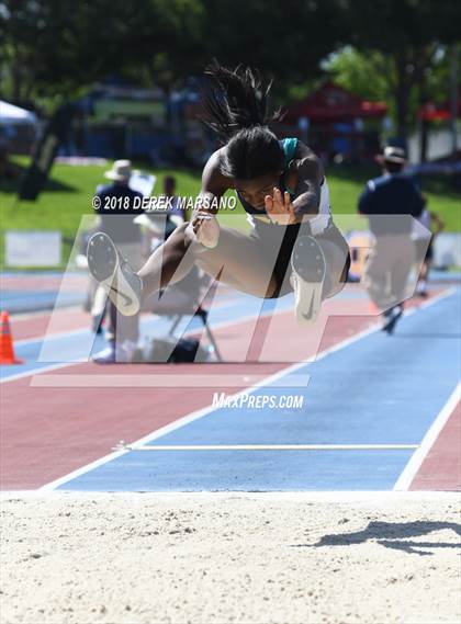 Thumbnail 2 in CIF State Track and Field Championships (Girls Long Jump Qualifying) photogallery.