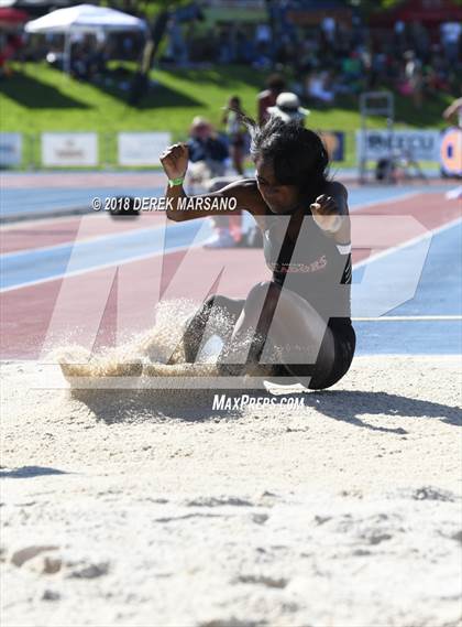 Thumbnail 3 in CIF State Track and Field Championships (Girls Long Jump Qualifying) photogallery.