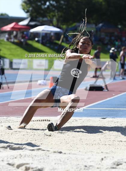 Thumbnail 1 in CIF State Track and Field Championships (Girls Long Jump Qualifying) photogallery.