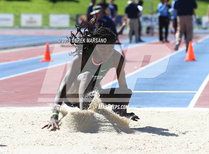 Thumbnail 3 in CIF State Track and Field Championships (Girls Long Jump Qualifying) photogallery.