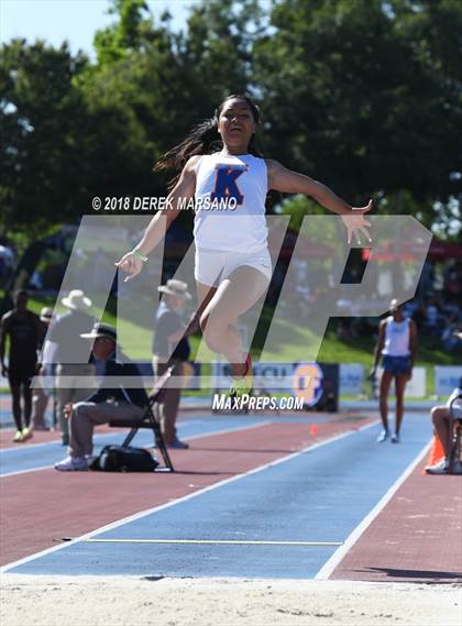 Thumbnail 2 in CIF State Track and Field Championships (Girls Long Jump Qualifying) photogallery.