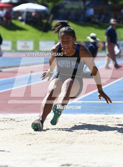 Thumbnail 1 in CIF State Track and Field Championships (Girls Long Jump Qualifying) photogallery.