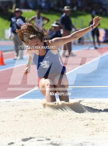 Thumbnail 1 in CIF State Track and Field Championships (Girls Long Jump Qualifying) photogallery.