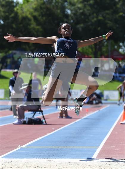 Thumbnail 2 in CIF State Track and Field Championships (Girls Long Jump Qualifying) photogallery.