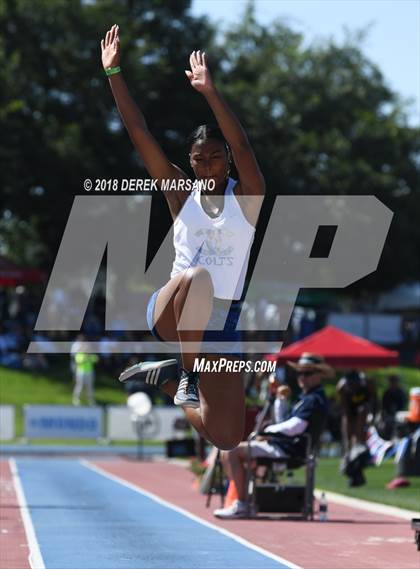 Thumbnail 1 in CIF State Track and Field Championships (Girls Long Jump Qualifying) photogallery.