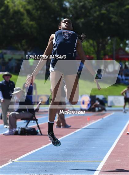 Thumbnail 1 in CIF State Track and Field Championships (Girls Long Jump Qualifying) photogallery.