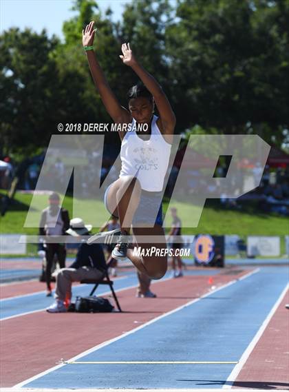 Thumbnail 3 in CIF State Track and Field Championships (Girls Long Jump Qualifying) photogallery.