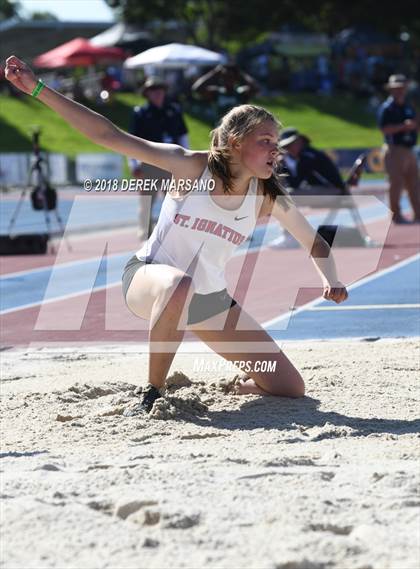 Thumbnail 2 in CIF State Track and Field Championships (Girls Long Jump Qualifying) photogallery.