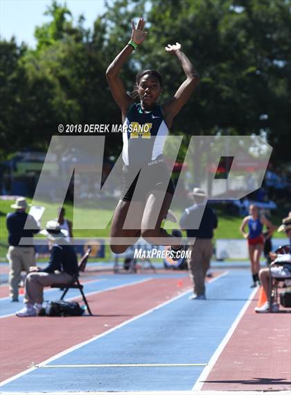 Thumbnail 2 in CIF State Track and Field Championships (Girls Long Jump Qualifying) photogallery.