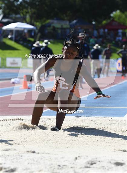 Thumbnail 2 in CIF State Track and Field Championships (Girls Long Jump Qualifying) photogallery.