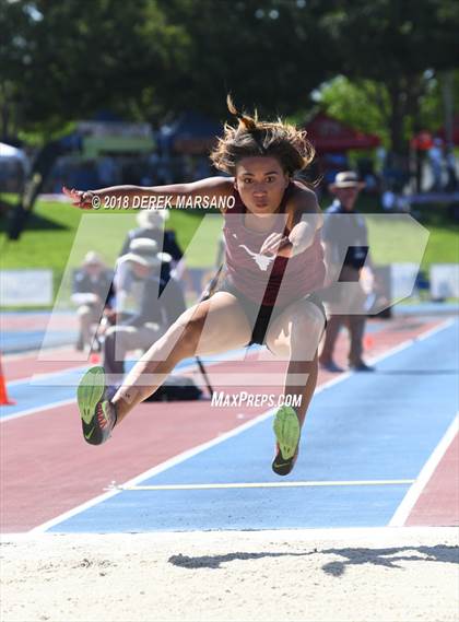 Thumbnail 2 in CIF State Track and Field Championships (Girls Long Jump Qualifying) photogallery.