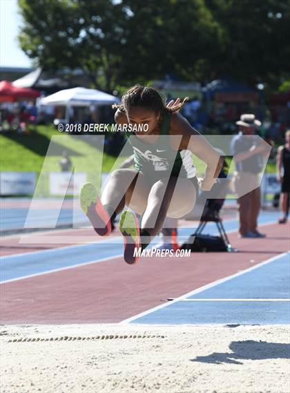Thumbnail 1 in CIF State Track and Field Championships (Girls Long Jump Qualifying) photogallery.