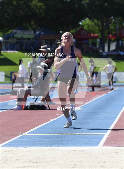 Thumbnail 1 in CIF State Track and Field Championships (Girls Long Jump Qualifying) photogallery.