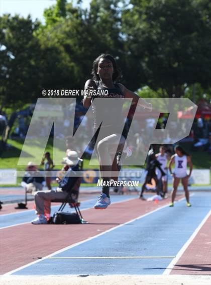 Thumbnail 3 in CIF State Track and Field Championships (Girls Long Jump Qualifying) photogallery.