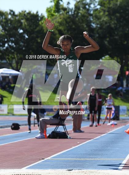 Thumbnail 1 in CIF State Track and Field Championships (Girls Long Jump Qualifying) photogallery.