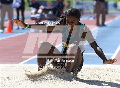Thumbnail 2 in CIF State Track and Field Championships (Girls Long Jump Qualifying) photogallery.