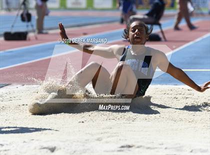 Thumbnail 2 in CIF State Track and Field Championships (Girls Long Jump Qualifying) photogallery.