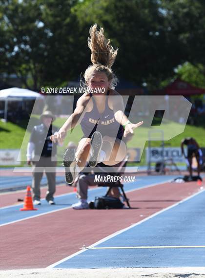 Thumbnail 3 in CIF State Track and Field Championships (Girls Long Jump Qualifying) photogallery.