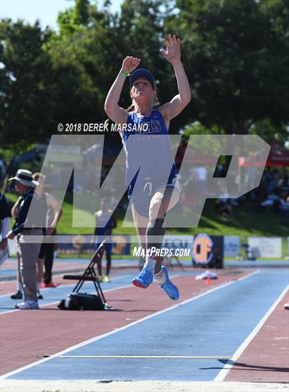 Thumbnail 2 in CIF State Track and Field Championships (Girls Long Jump Qualifying) photogallery.