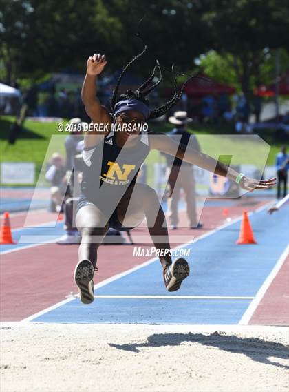 Thumbnail 2 in CIF State Track and Field Championships (Girls Long Jump Qualifying) photogallery.