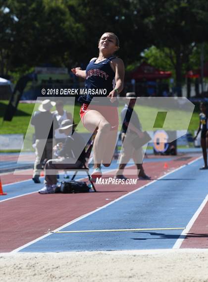 Thumbnail 3 in CIF State Track and Field Championships (Girls Long Jump Qualifying) photogallery.