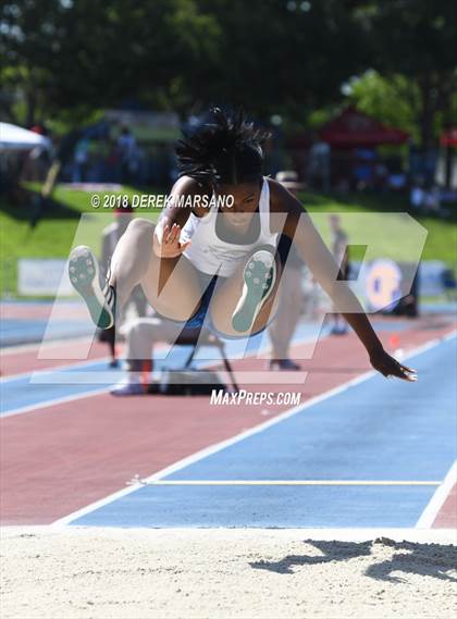 Thumbnail 2 in CIF State Track and Field Championships (Girls Long Jump Qualifying) photogallery.