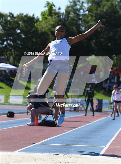 Thumbnail 2 in CIF State Track and Field Championships (Girls Long Jump Qualifying) photogallery.