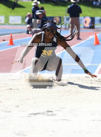 Thumbnail 3 in CIF State Track and Field Championships (Girls Long Jump Qualifying) photogallery.