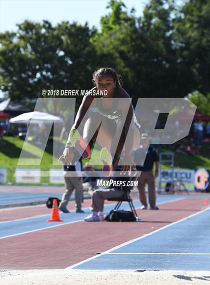 Thumbnail 2 in CIF State Track and Field Championships (Girls Long Jump Qualifying) photogallery.