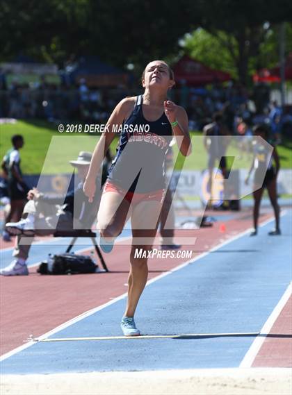 Thumbnail 1 in CIF State Track and Field Championships (Girls Long Jump Qualifying) photogallery.
