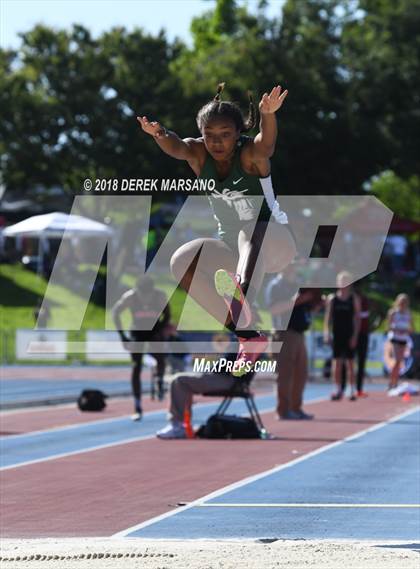 Thumbnail 2 in CIF State Track and Field Championships (Girls Long Jump Qualifying) photogallery.