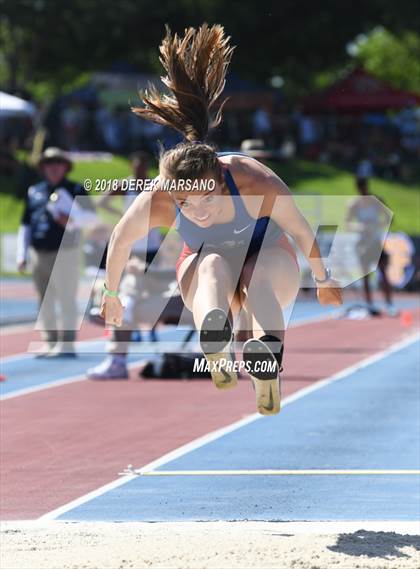 Thumbnail 3 in CIF State Track and Field Championships (Girls Long Jump Qualifying) photogallery.