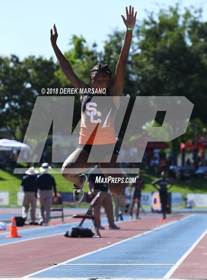 Thumbnail 3 in CIF State Track and Field Championships (Girls Long Jump Qualifying) photogallery.