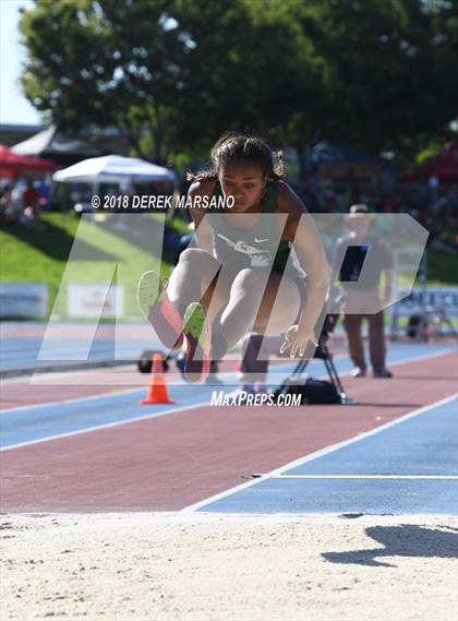 Thumbnail 3 in CIF State Track and Field Championships (Girls Long Jump Qualifying) photogallery.