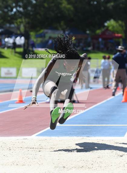 Thumbnail 2 in CIF State Track and Field Championships (Girls Long Jump Qualifying) photogallery.