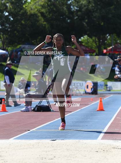 Thumbnail 2 in CIF State Track and Field Championships (Girls Long Jump Qualifying) photogallery.