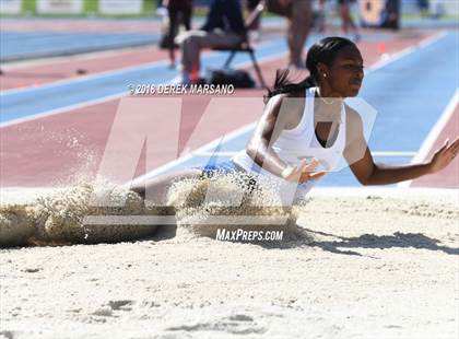 Thumbnail 3 in CIF State Track and Field Championships (Girls Long Jump Qualifying) photogallery.