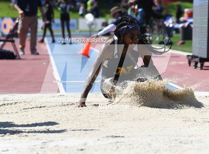 Thumbnail 1 in CIF State Track and Field Championships (Girls Long Jump Qualifying) photogallery.