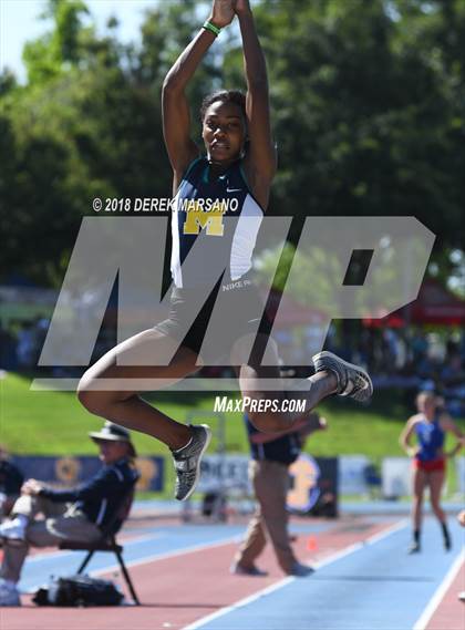 Thumbnail 1 in CIF State Track and Field Championships (Girls Long Jump Qualifying) photogallery.