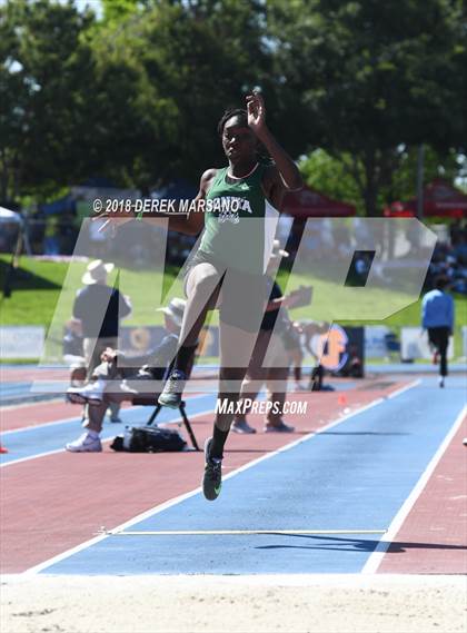 Thumbnail 1 in CIF State Track and Field Championships (Girls Long Jump Qualifying) photogallery.
