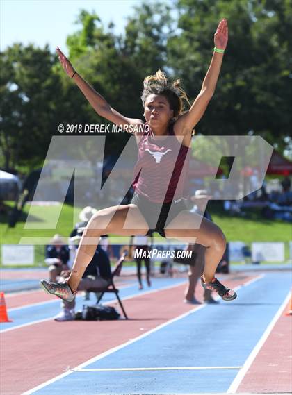 Thumbnail 1 in CIF State Track and Field Championships (Girls Long Jump Qualifying) photogallery.