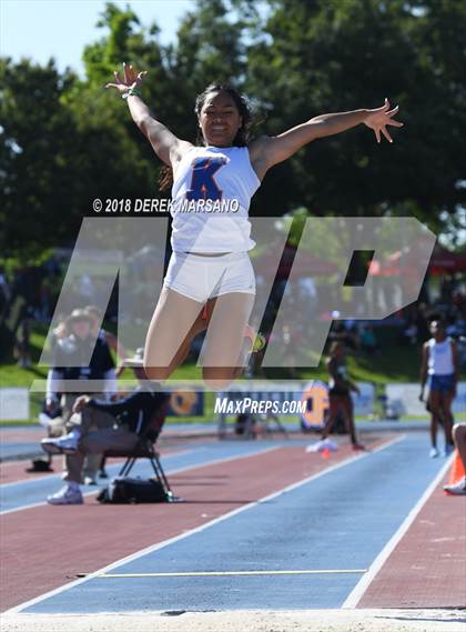 Thumbnail 3 in CIF State Track and Field Championships (Girls Long Jump Qualifying) photogallery.