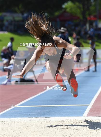 Thumbnail 2 in CIF State Track and Field Championships (Girls Long Jump Qualifying) photogallery.